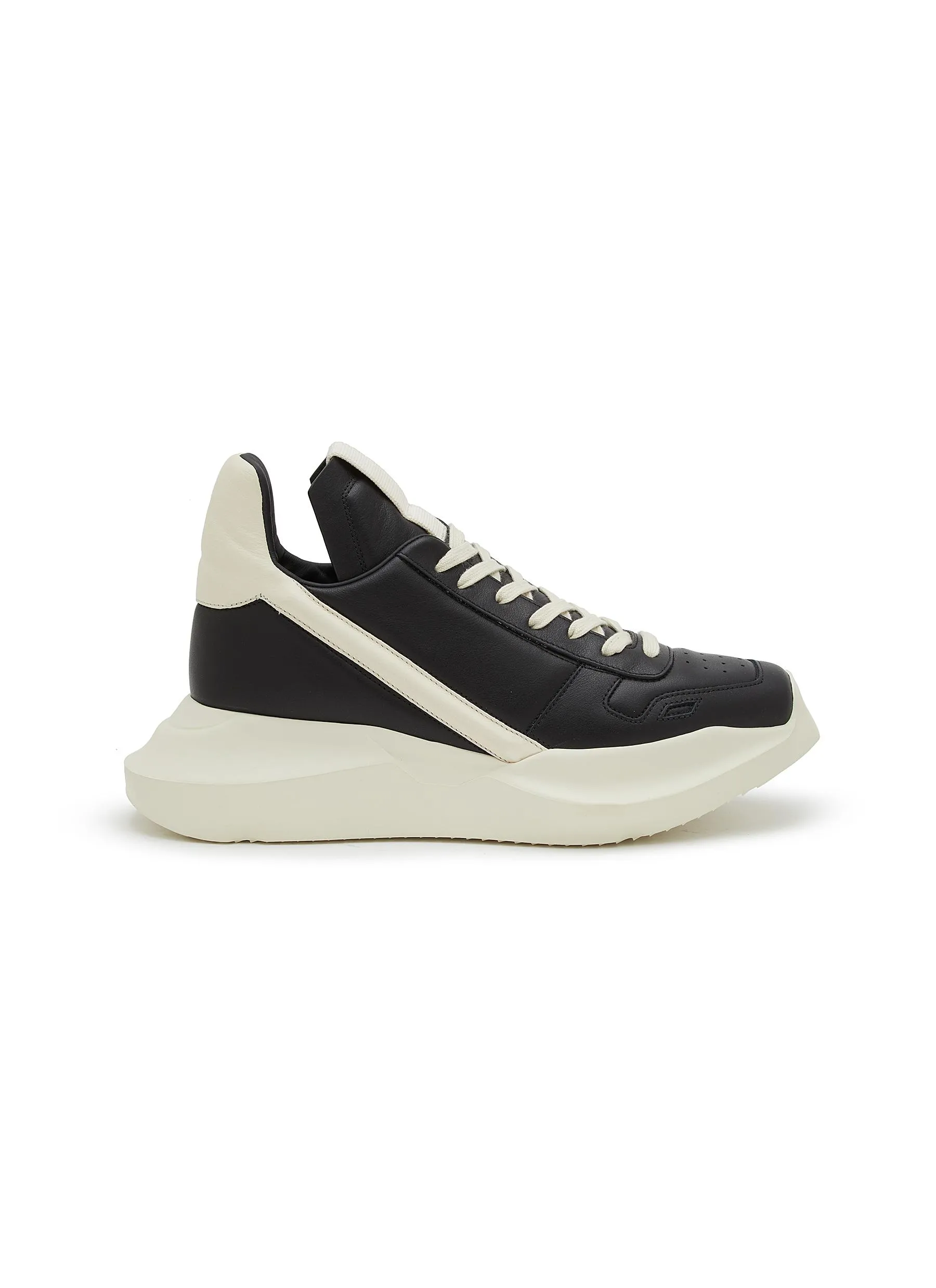 -----------RICK OWENS  ---- ------------ ----Grained Leather High-top Sneakers --