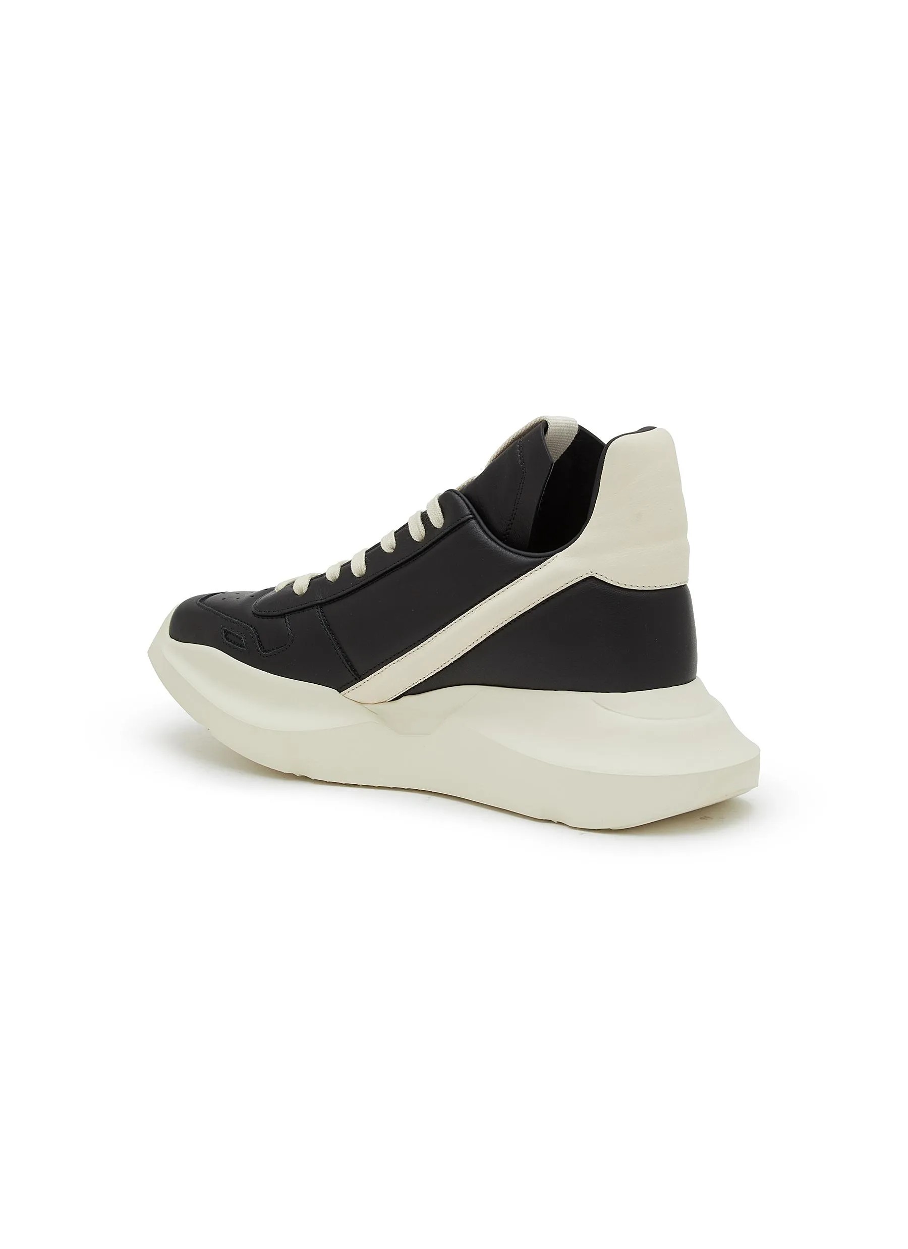 -----------RICK OWENS  ---- ------------ ----Grained Leather High-top Sneakers --