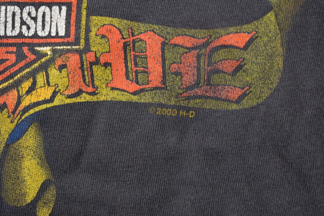 2001 Jacox Harley Davidson Toronto Canada Graphic T Shirt / Y2K Harley Davidson / Faded Vintage T Shirt / Vintage Distressing