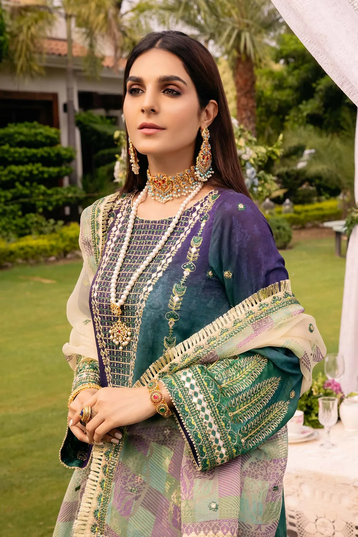 3-Pc Charizma Unstitched Embroidered Swiss Lawn With Chiffon Dupatta CSM-3-02