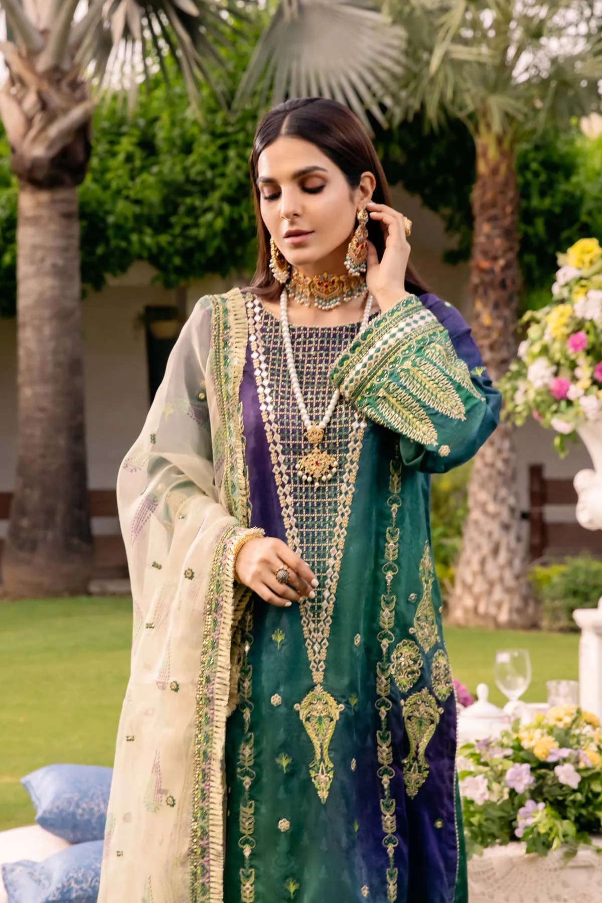 3-Pc Charizma Unstitched Embroidered Swiss Lawn With Chiffon Dupatta CSM-3-02