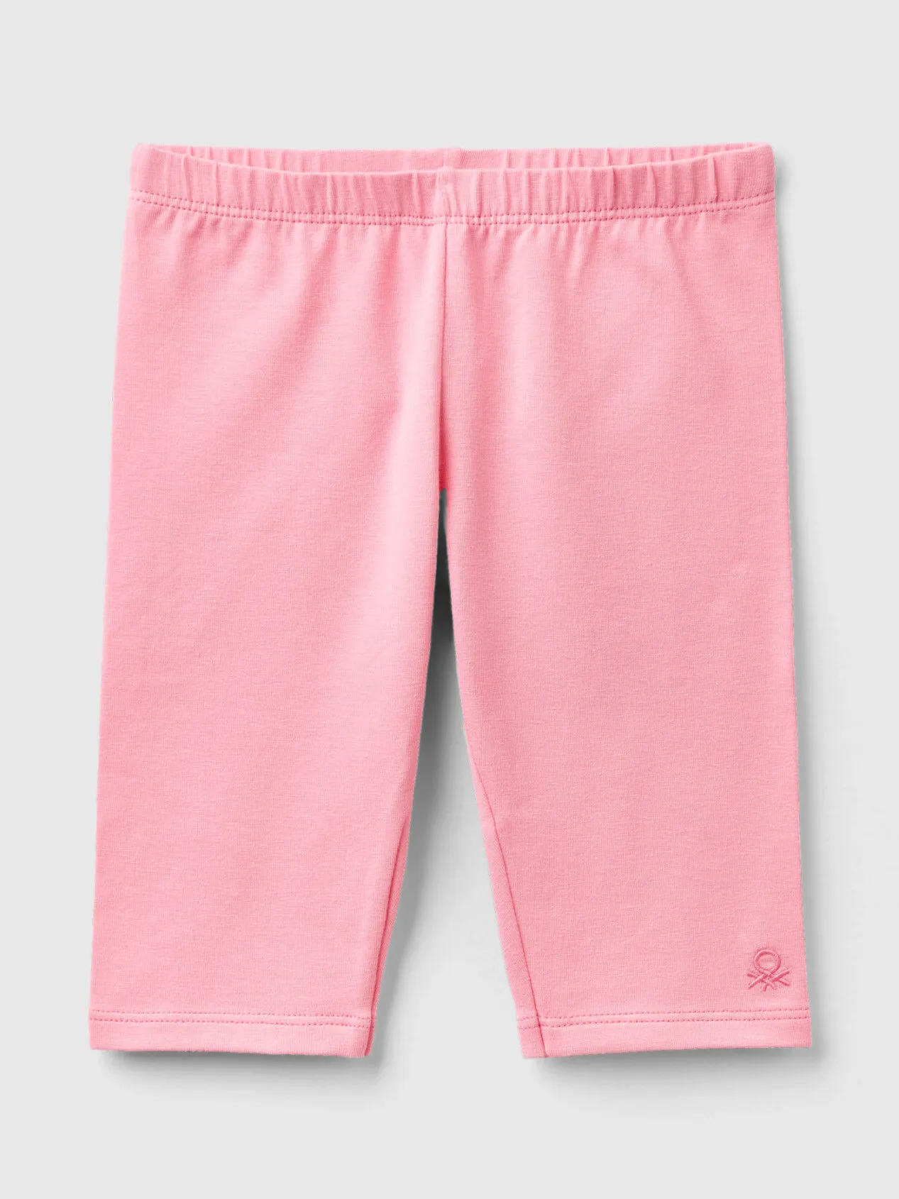 3/4 leggings in stretch cotton - Pink | Benetton