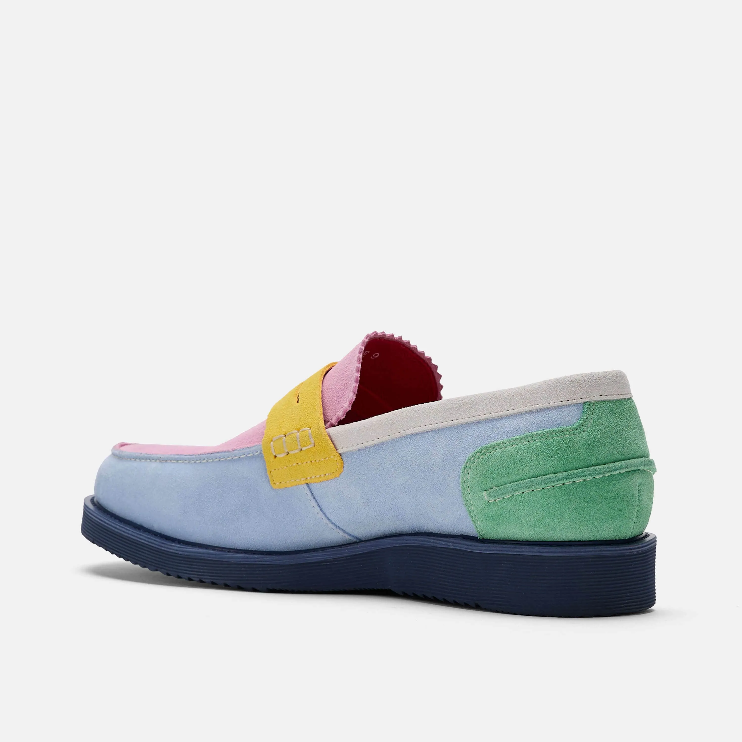 Abe Pastel Colorblock Suede Penny Loafers