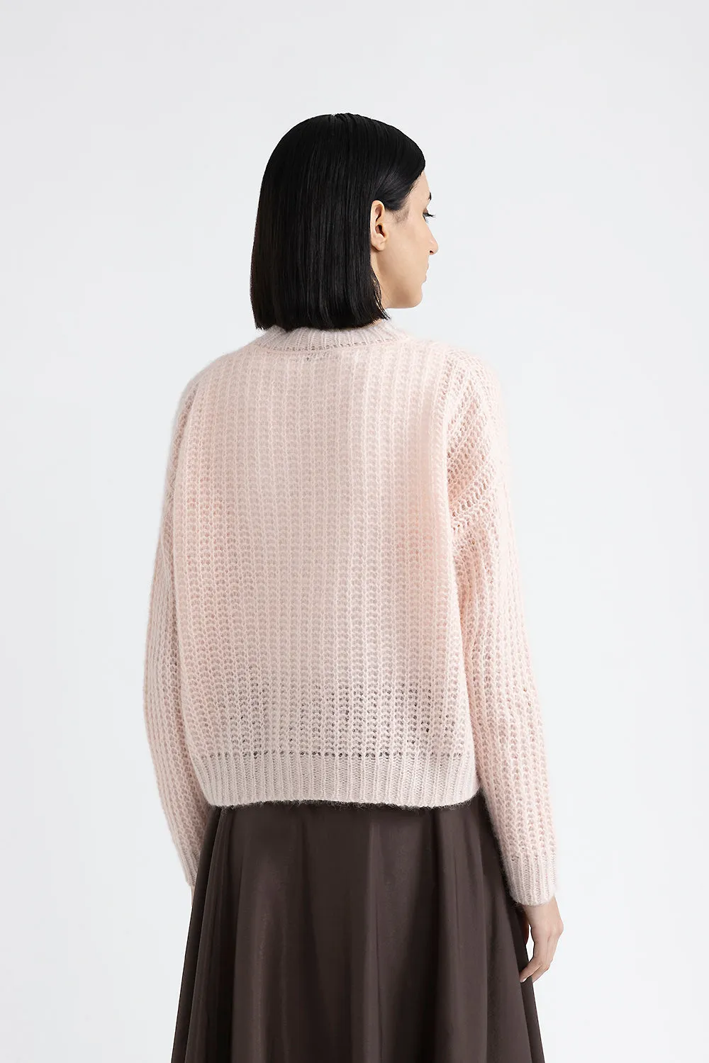 Alpaca and lurex crewneck sweater