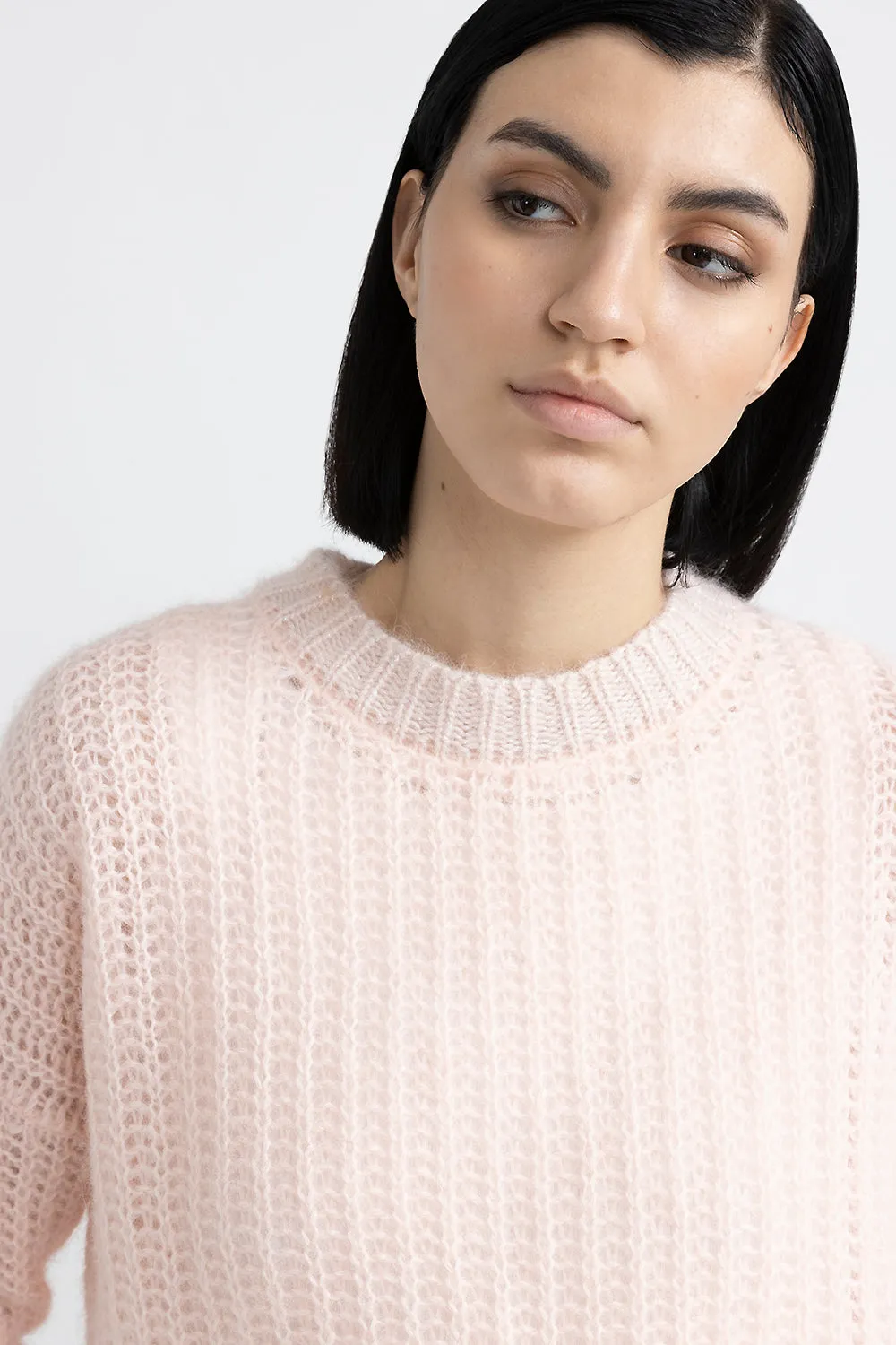 Alpaca and lurex crewneck sweater