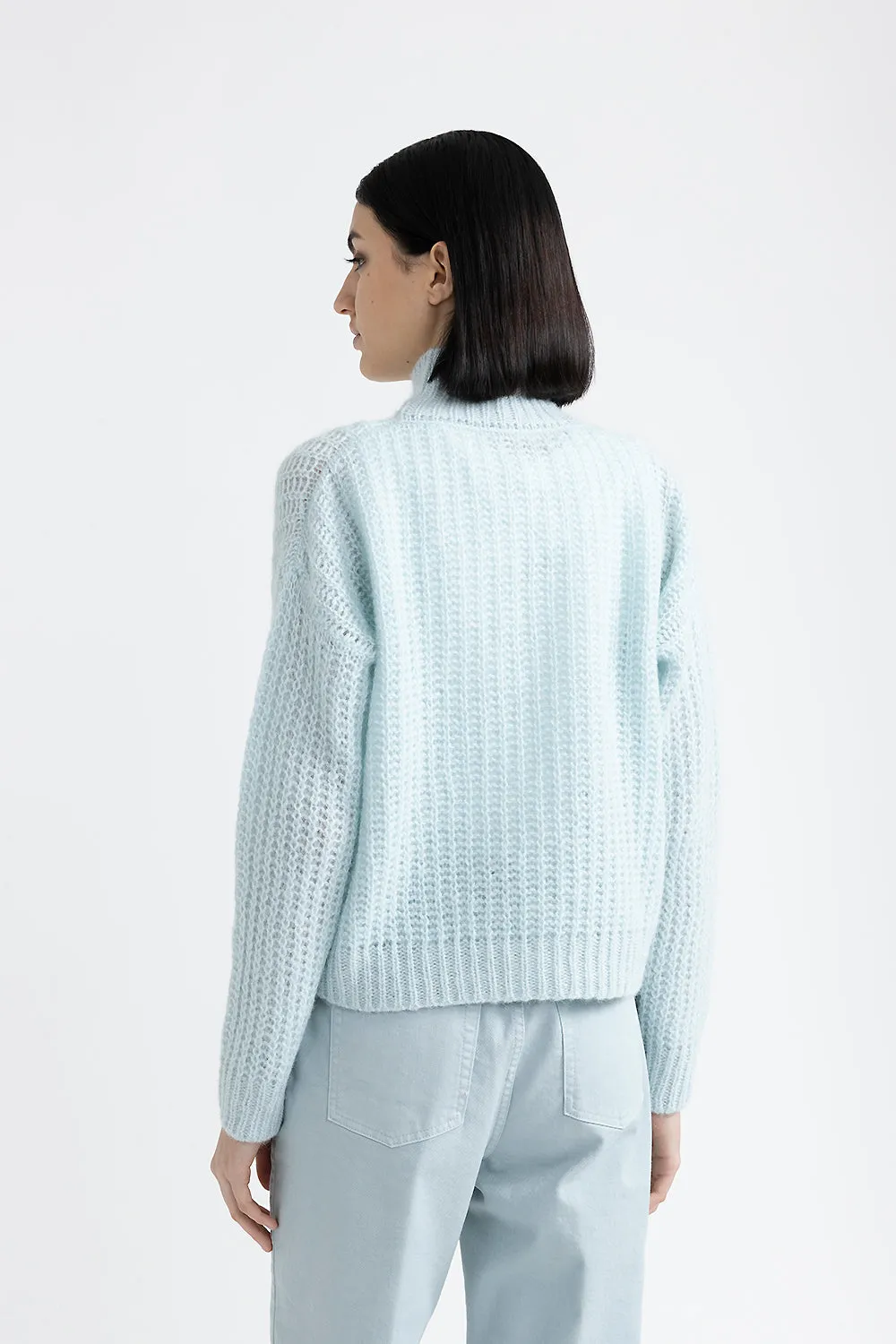 Alpaca and lurex high neck sweater