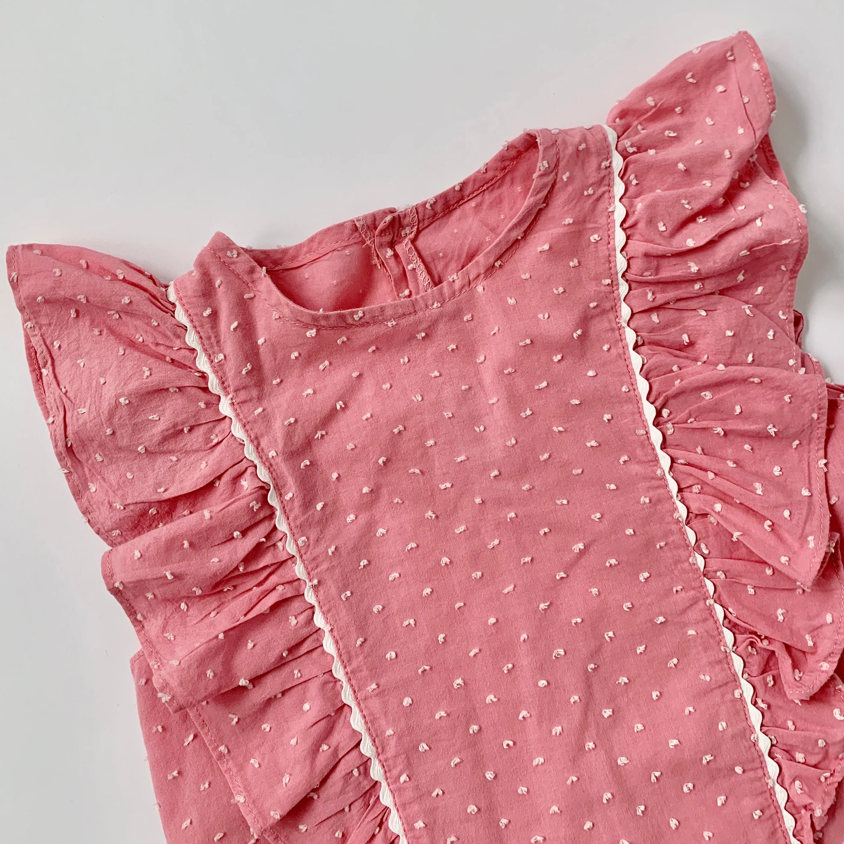 Amaia Pink Swiss Dot Summer Blouse: 6 Years