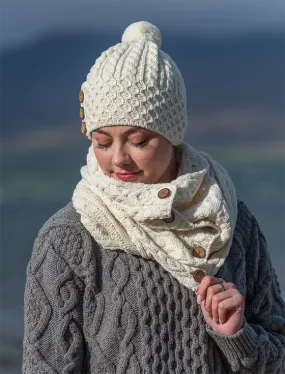 Aran‎ Snood‎ Scarf with Buttons