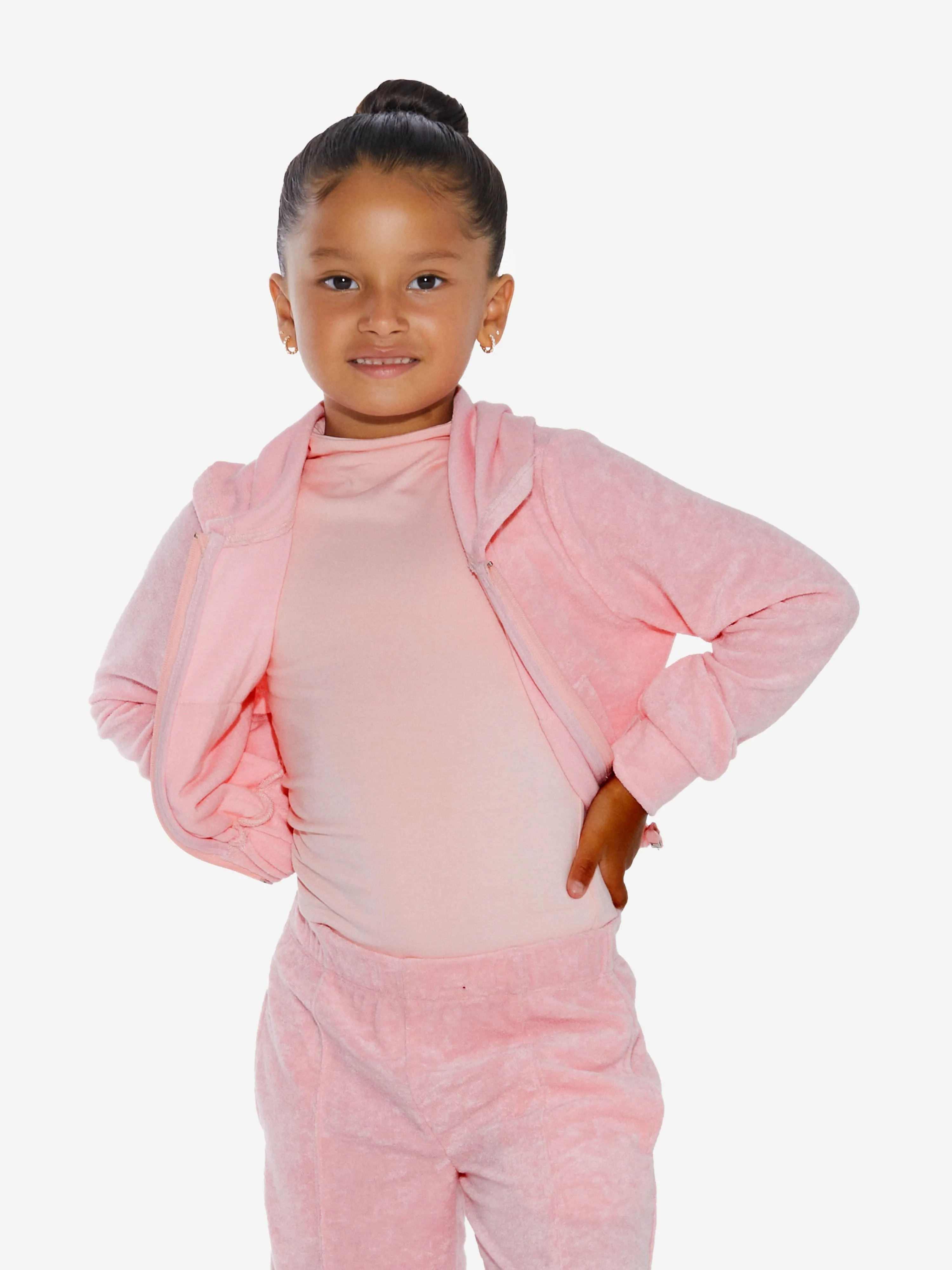 AY by AYLA Girls Towelling Hoodie in Pink