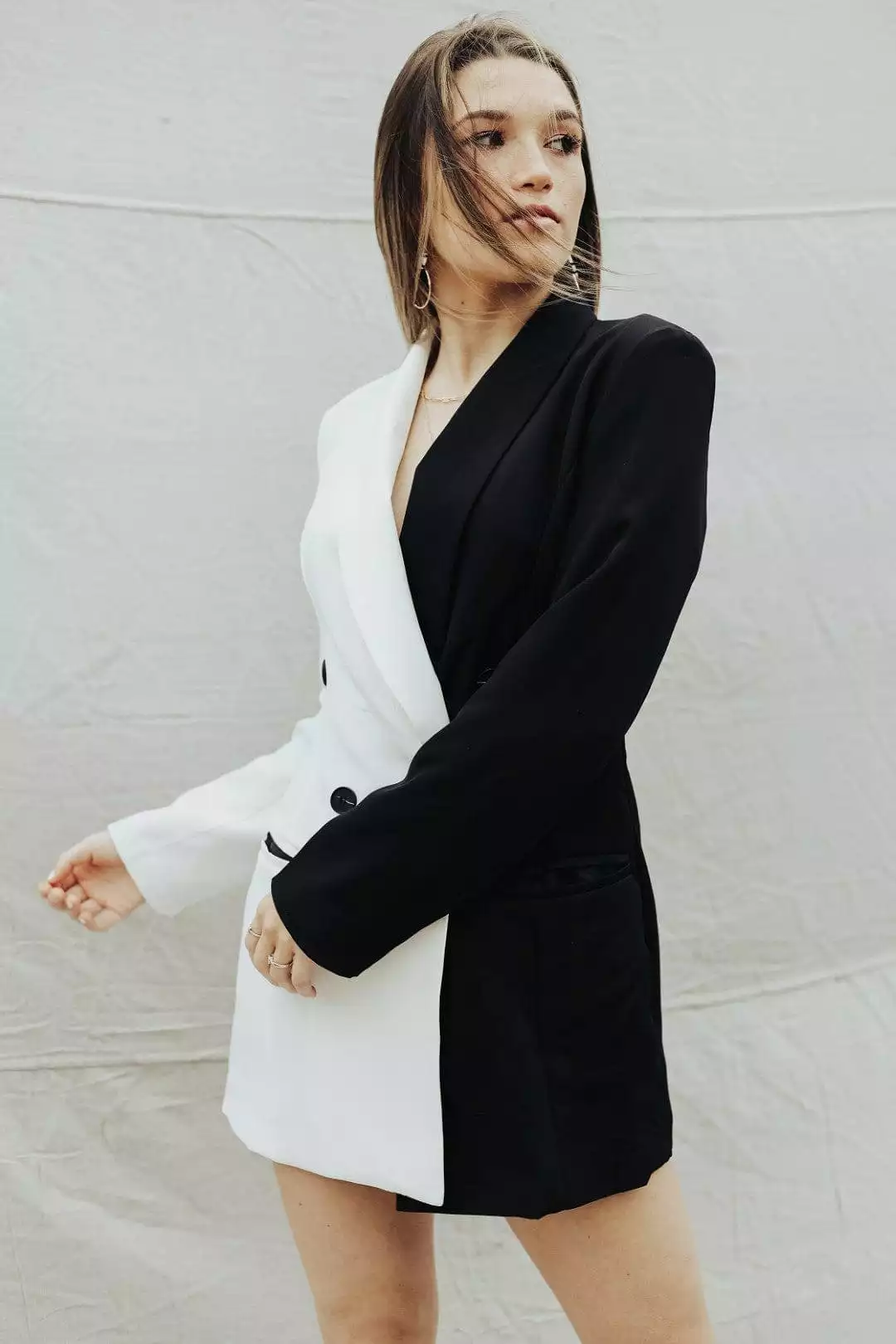 Black & White Blazer Dress