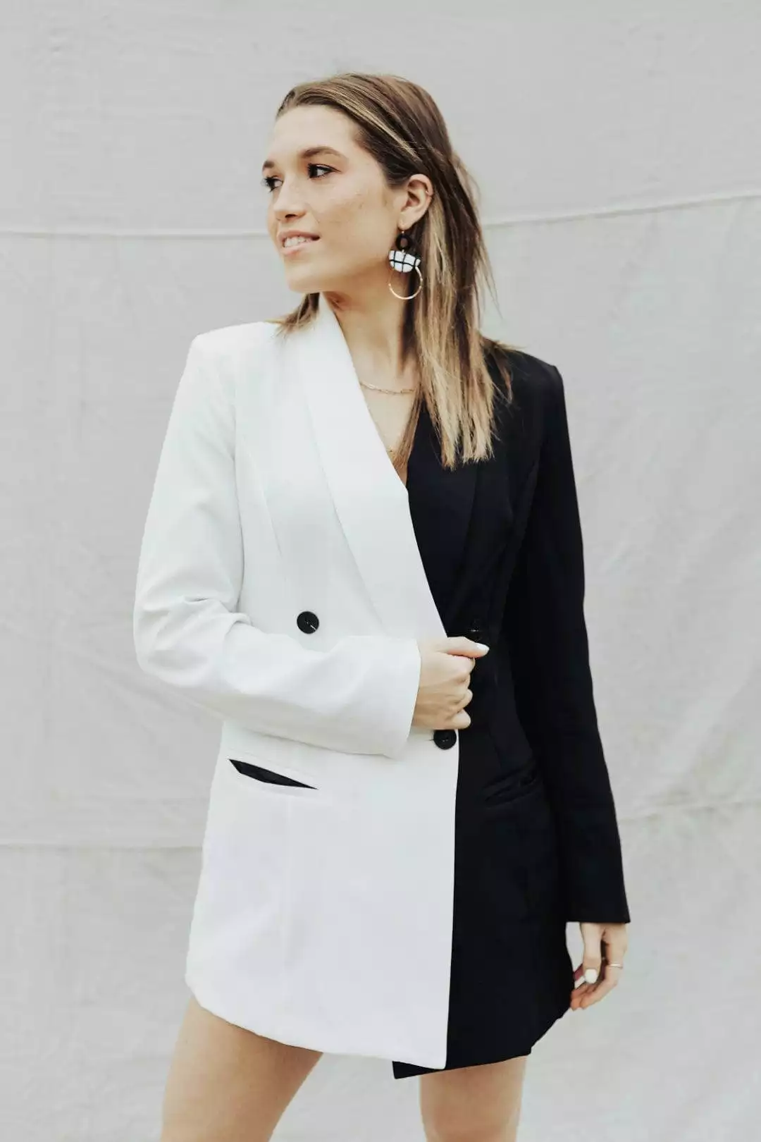 Black & White Blazer Dress