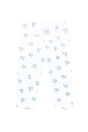 Blue Heart Print Pima Leggings