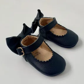 Bohemia's Closet Navy Bow Pram Shoes: 6-12 Months (Brand New)