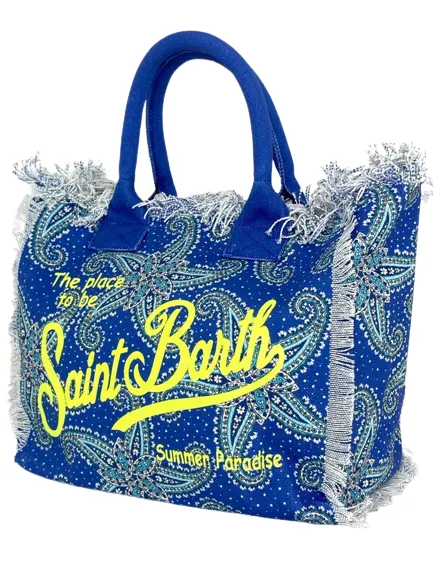 BORSA BLU IN CANVAS FANTASIA STELLA MARINA