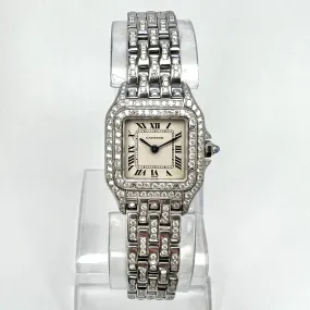 CARTIER PANTHERE 23mm Quartz Steel 4.40TCW Full DIAMONDS Watch