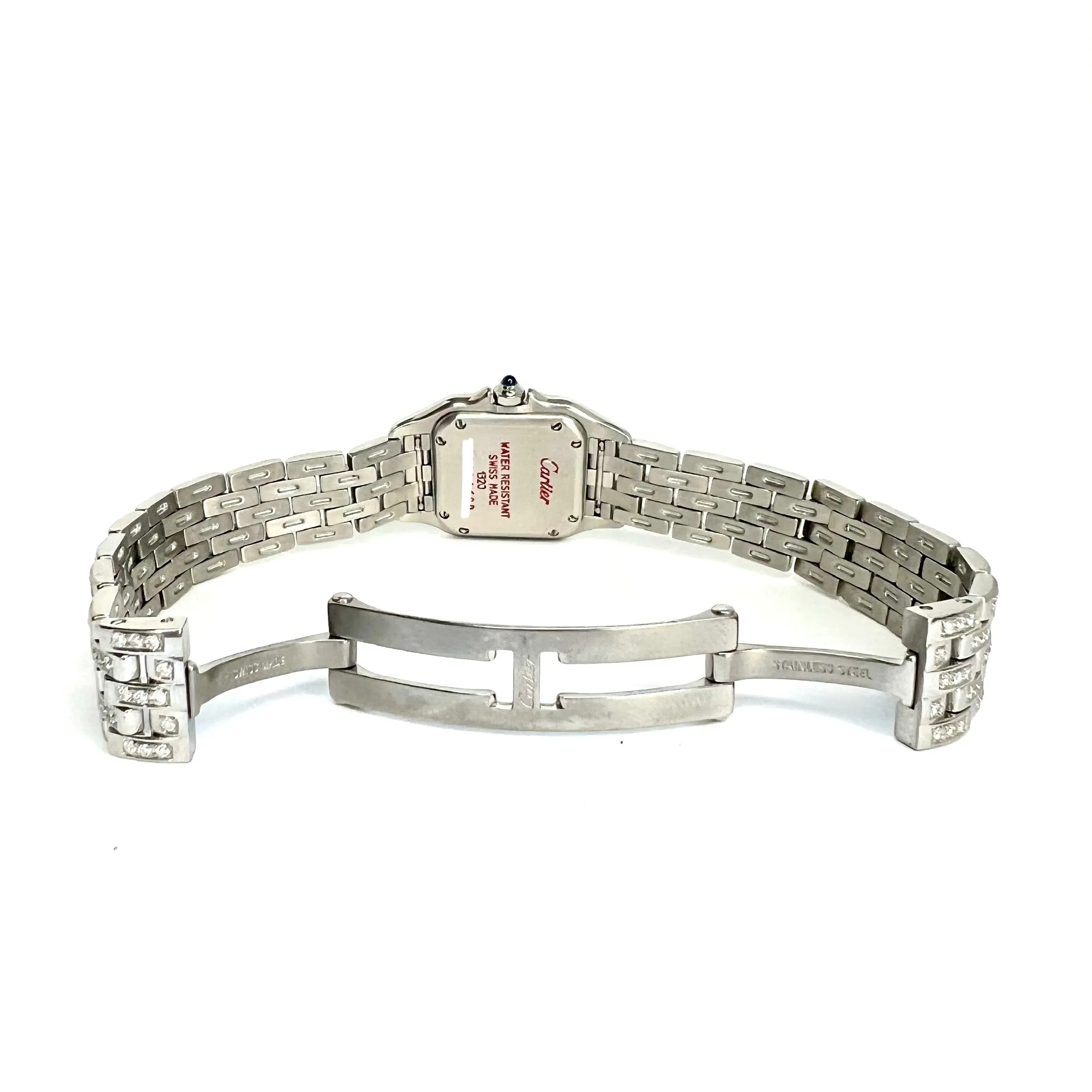 CARTIER PANTHERE 23mm Quartz Steel 4.40TCW Full DIAMONDS Watch