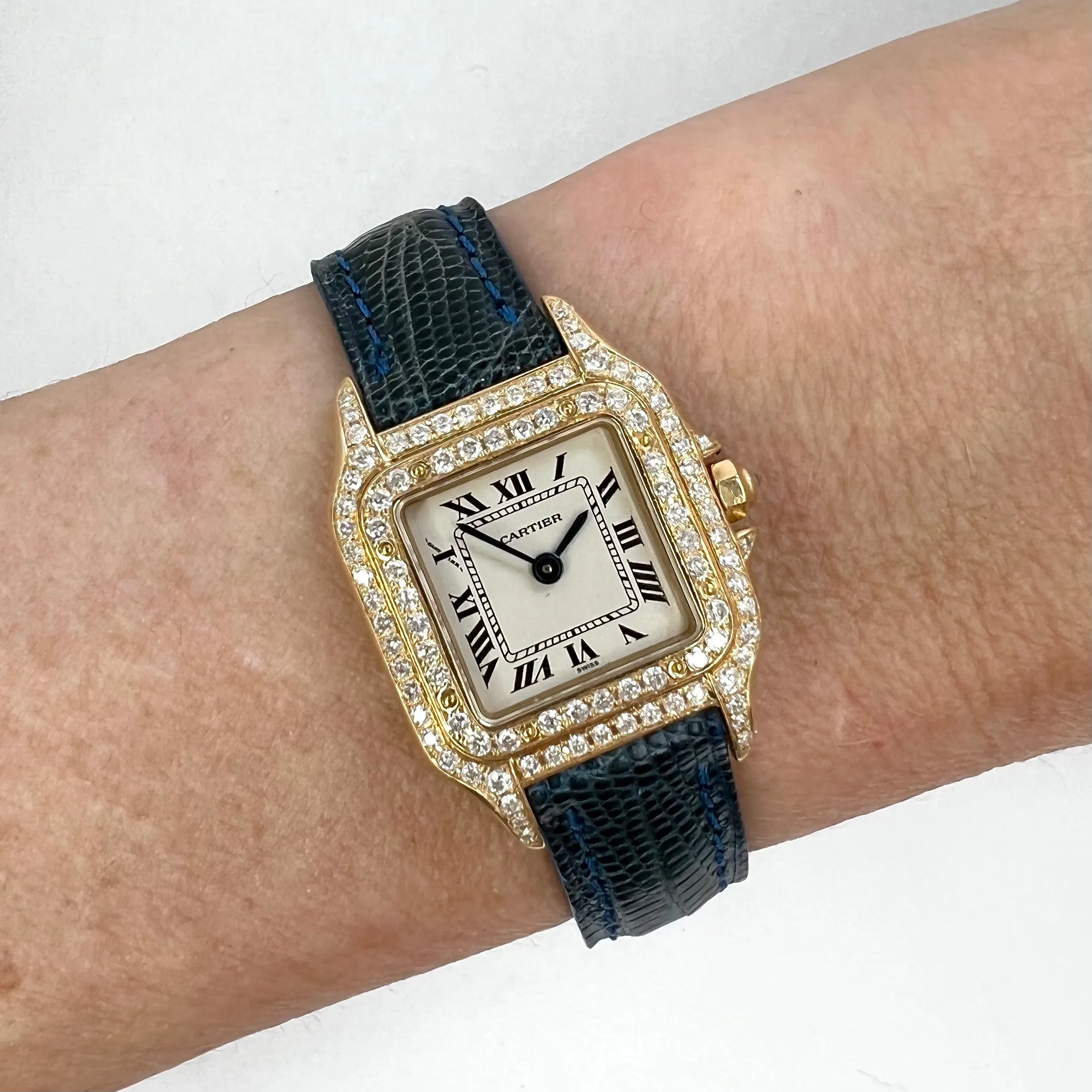 CARTIER PANTHERE Quartz 18K Yellow Gold ~1TCW DIAMOND Watch