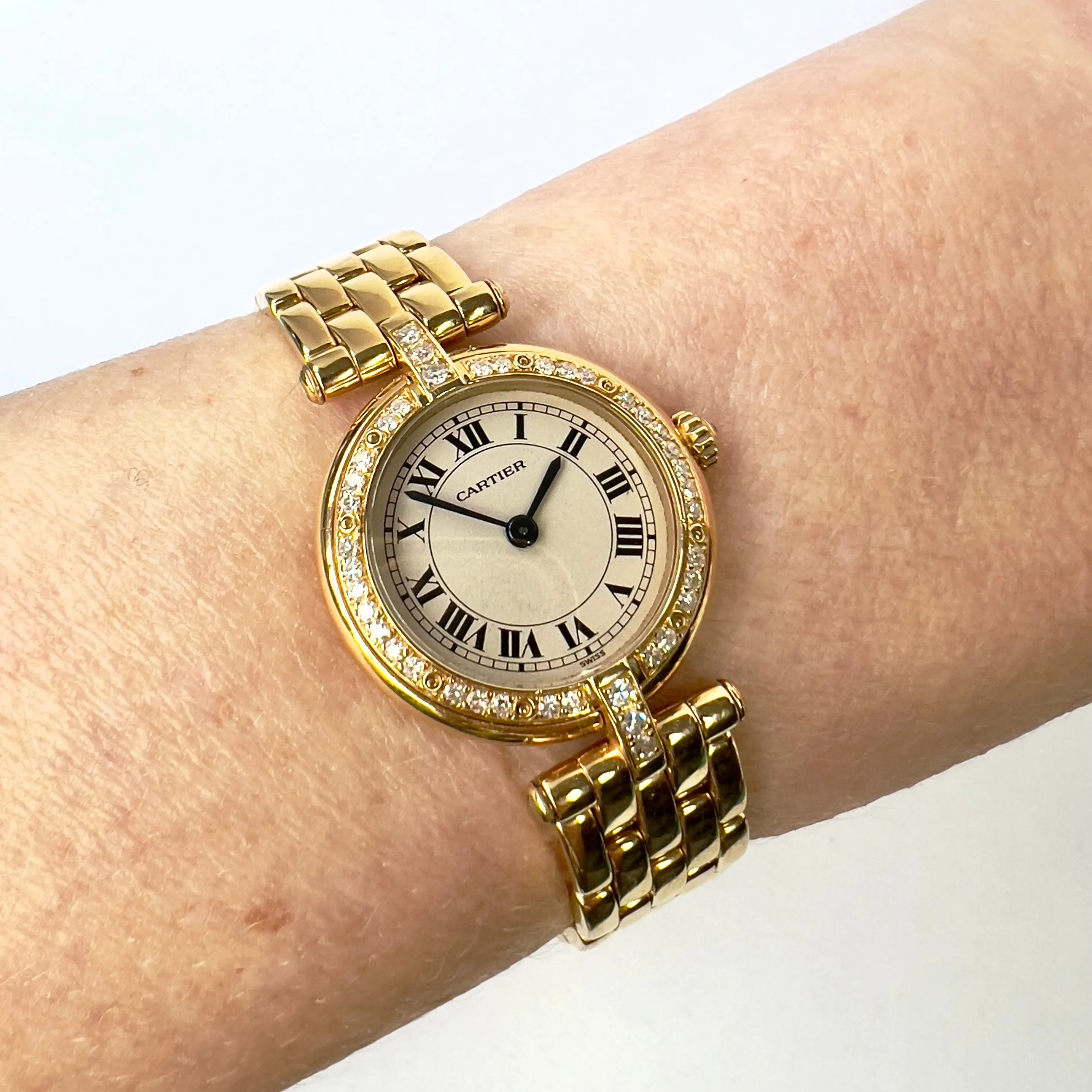 CARTIER PANTHERE VENDOME 24mm 18K Yellow Gold ~0.50TCW Diamond Watch