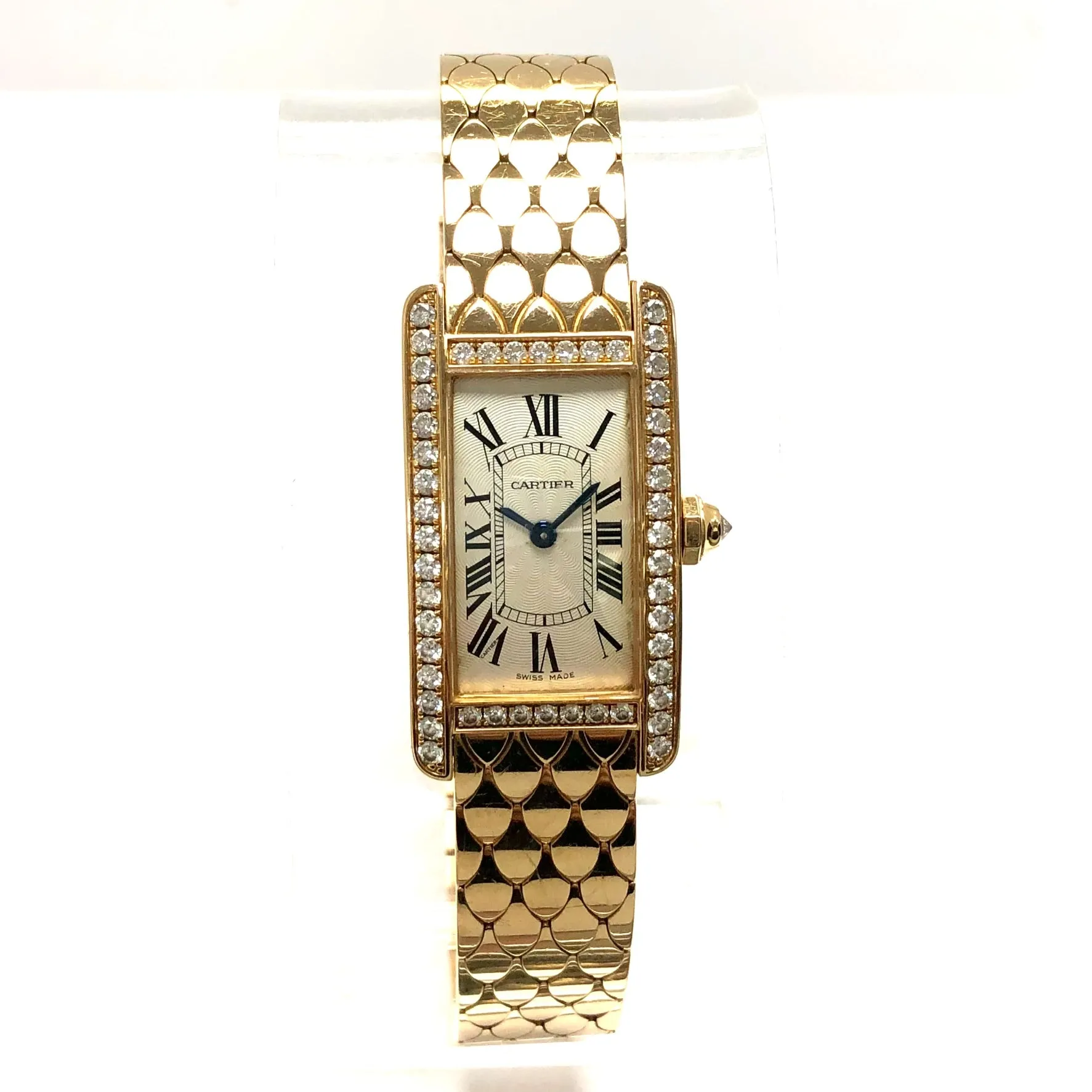 CARTIER Quartz 19mm 18K Rose Gold FACTORY DIAMOND Watch