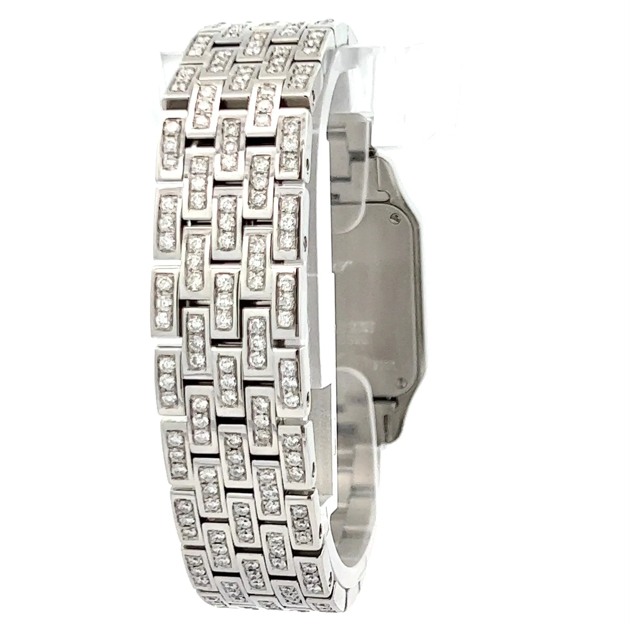 CARTIER SANTOS DEMOISELLE Quartz 26mm Steel 6.63TCW DIAMOND Watch