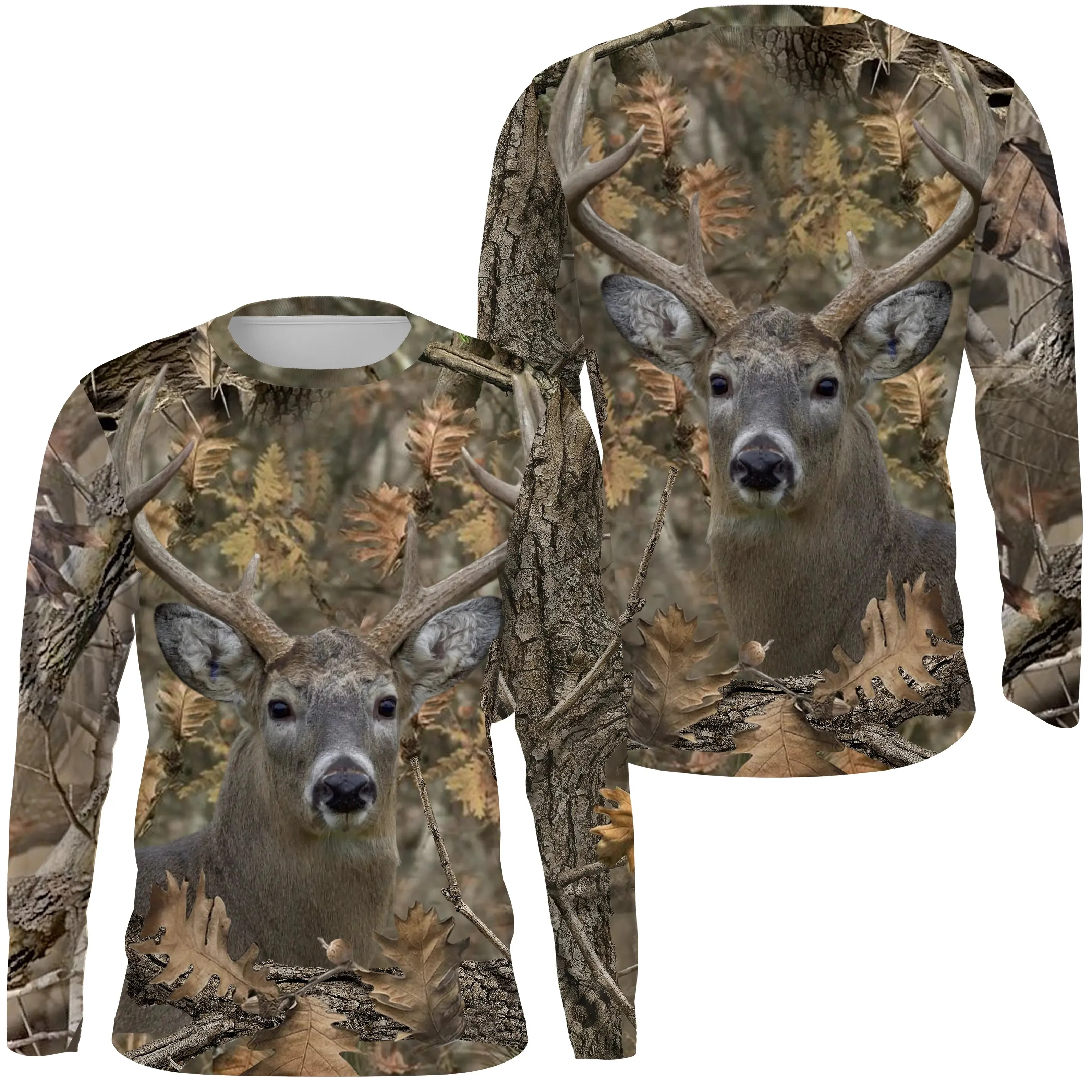 Chasse au Cerf, T shirt Chasseur, Camouflage, Vêtements de Chasse - CTS24052225