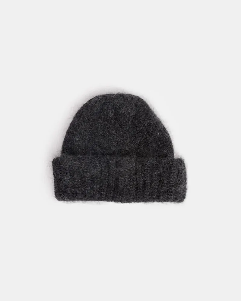 Chunky Beanie in Melange Black