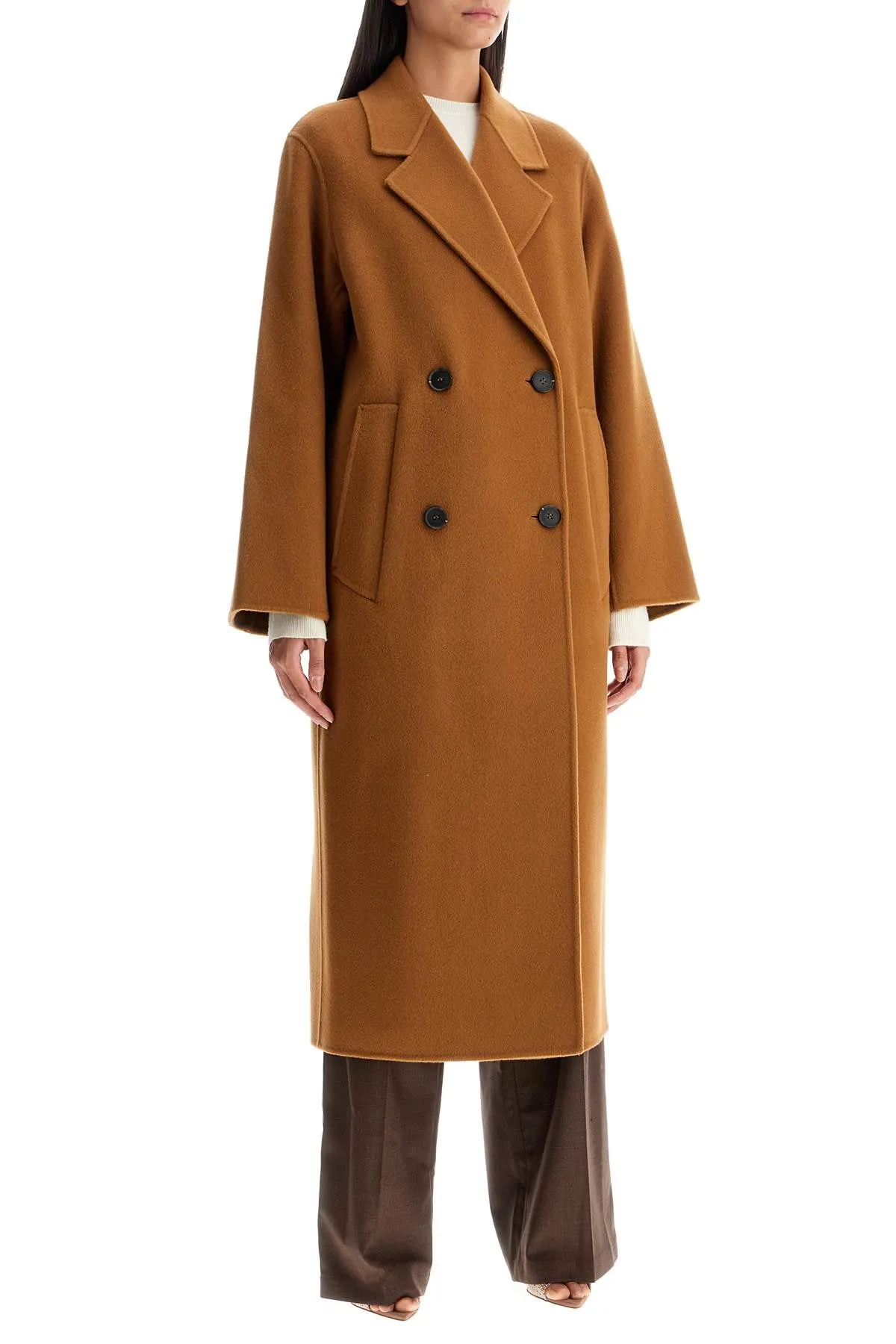 clara double-breasted wool coat IO111105 LIGHT GINGERBREAD