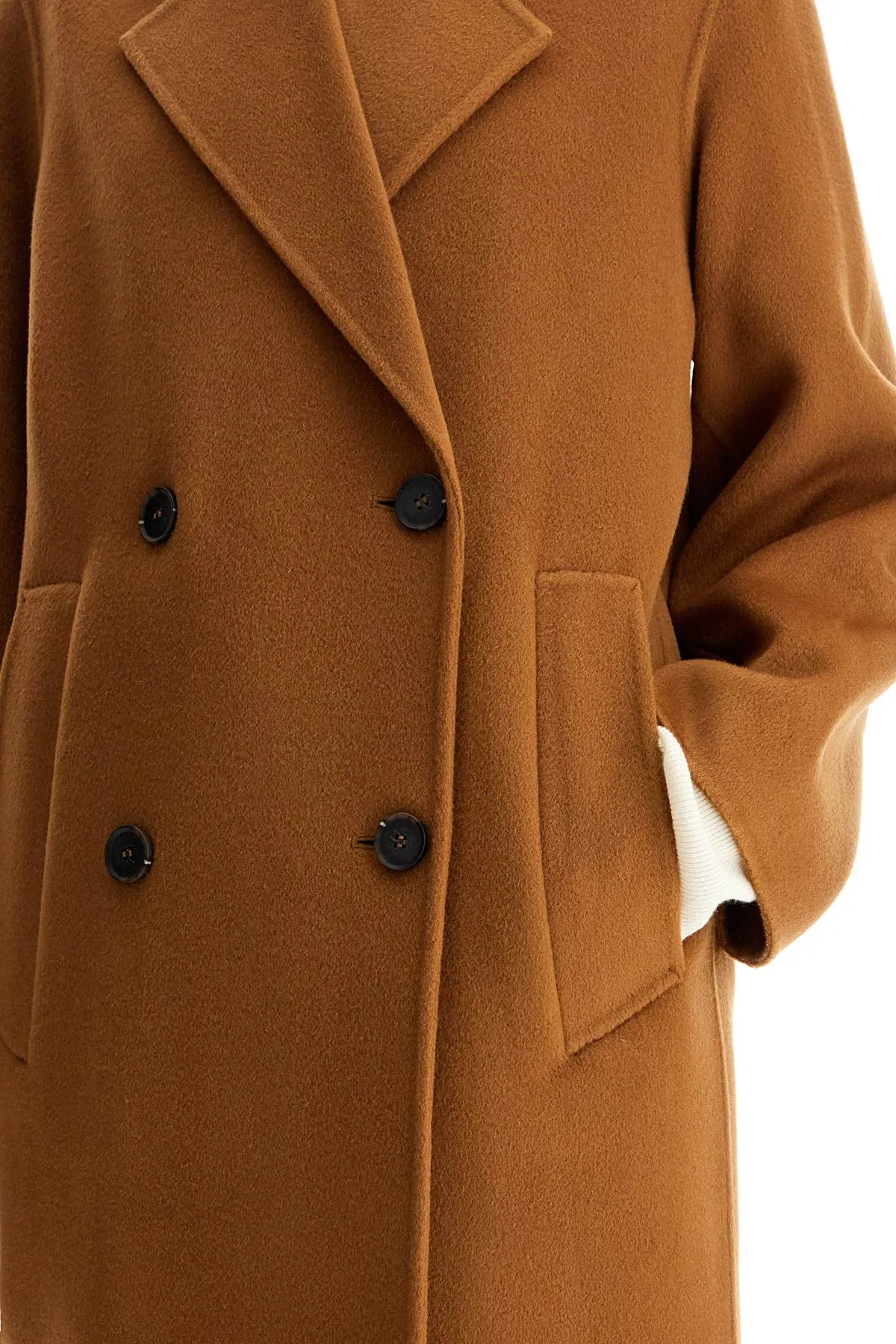 clara double-breasted wool coat IO111105 LIGHT GINGERBREAD