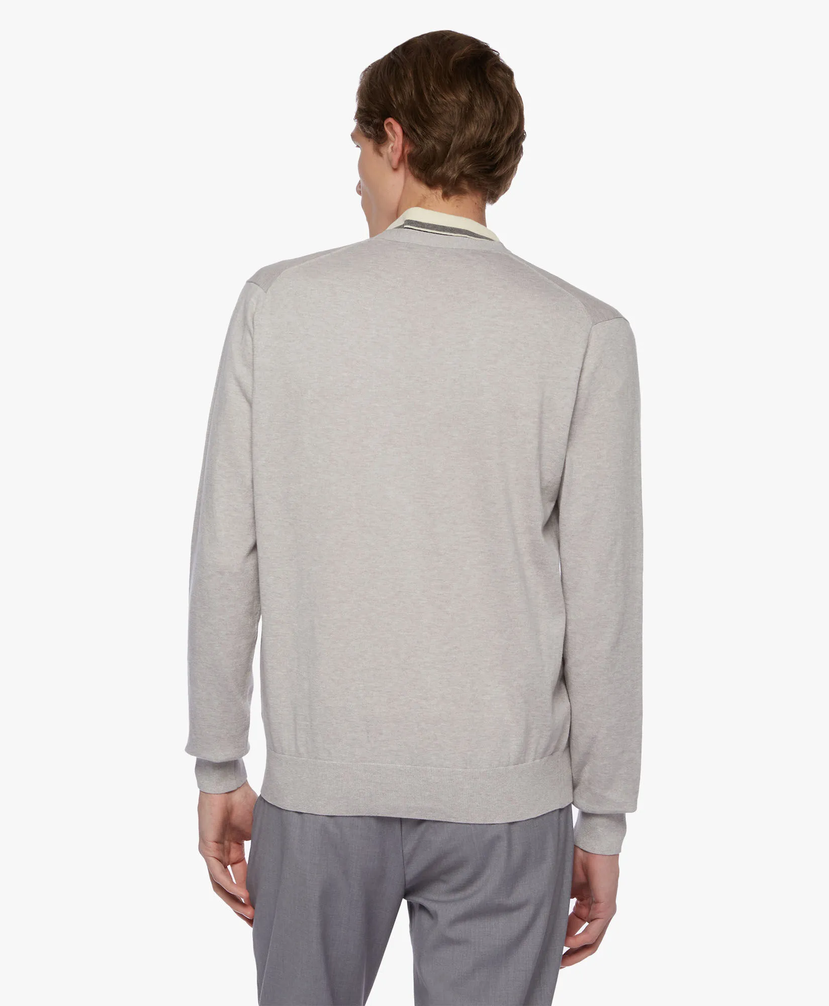 Cotton and Cashmere Cardigan in Off white for Men | Brooks Brothers® UK