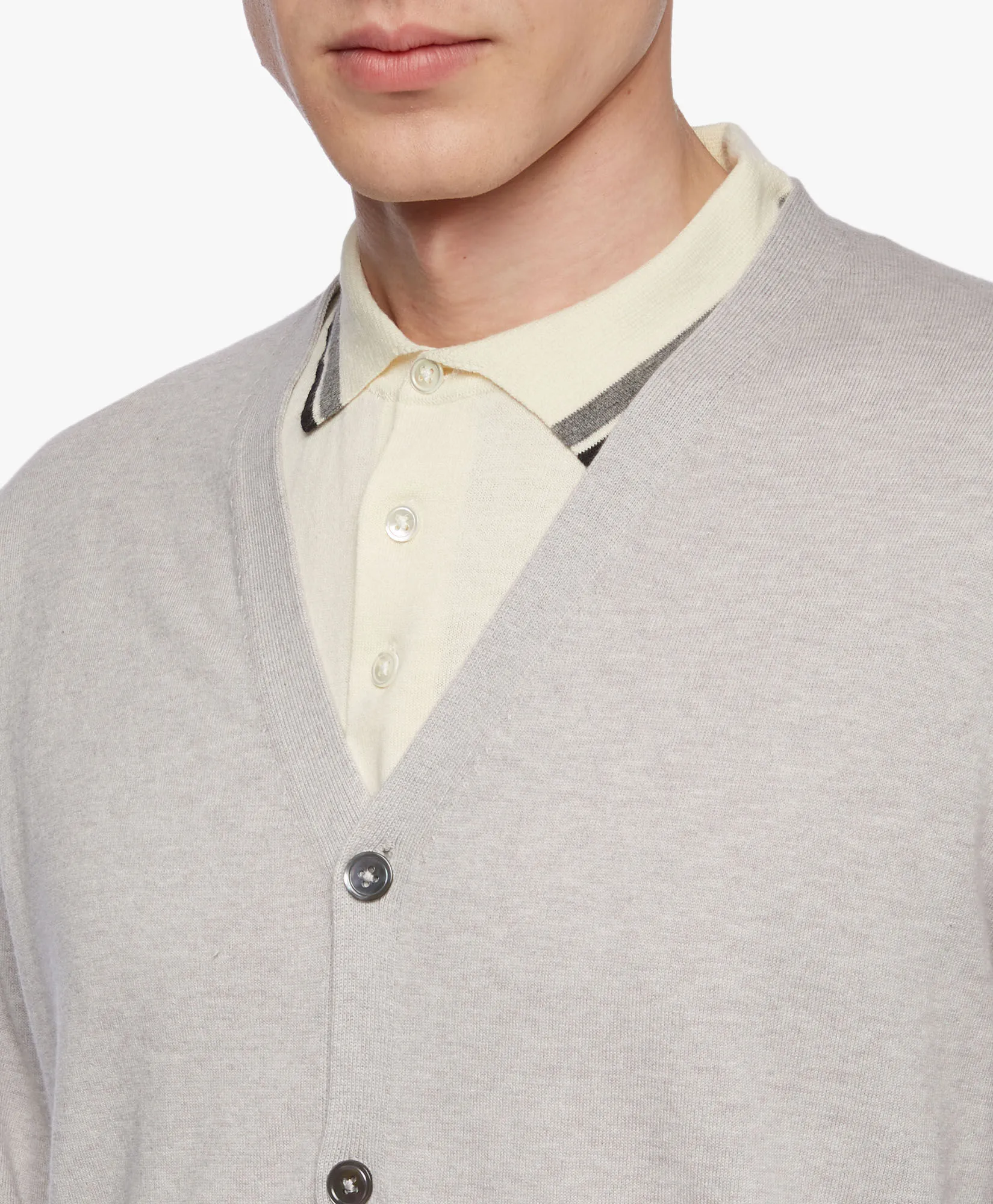 Cotton and Cashmere Cardigan in Off white for Men | Brooks Brothers® UK