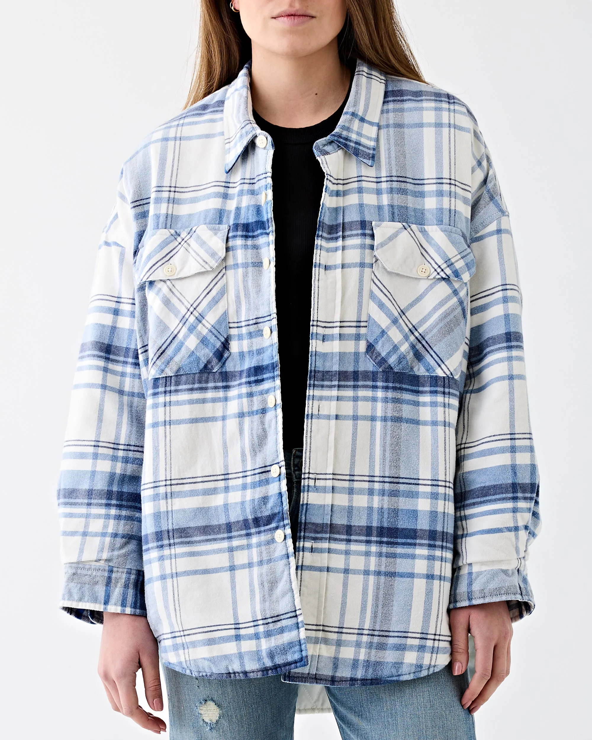 CPO Shirt Jacket Ecru/Blue Plaid