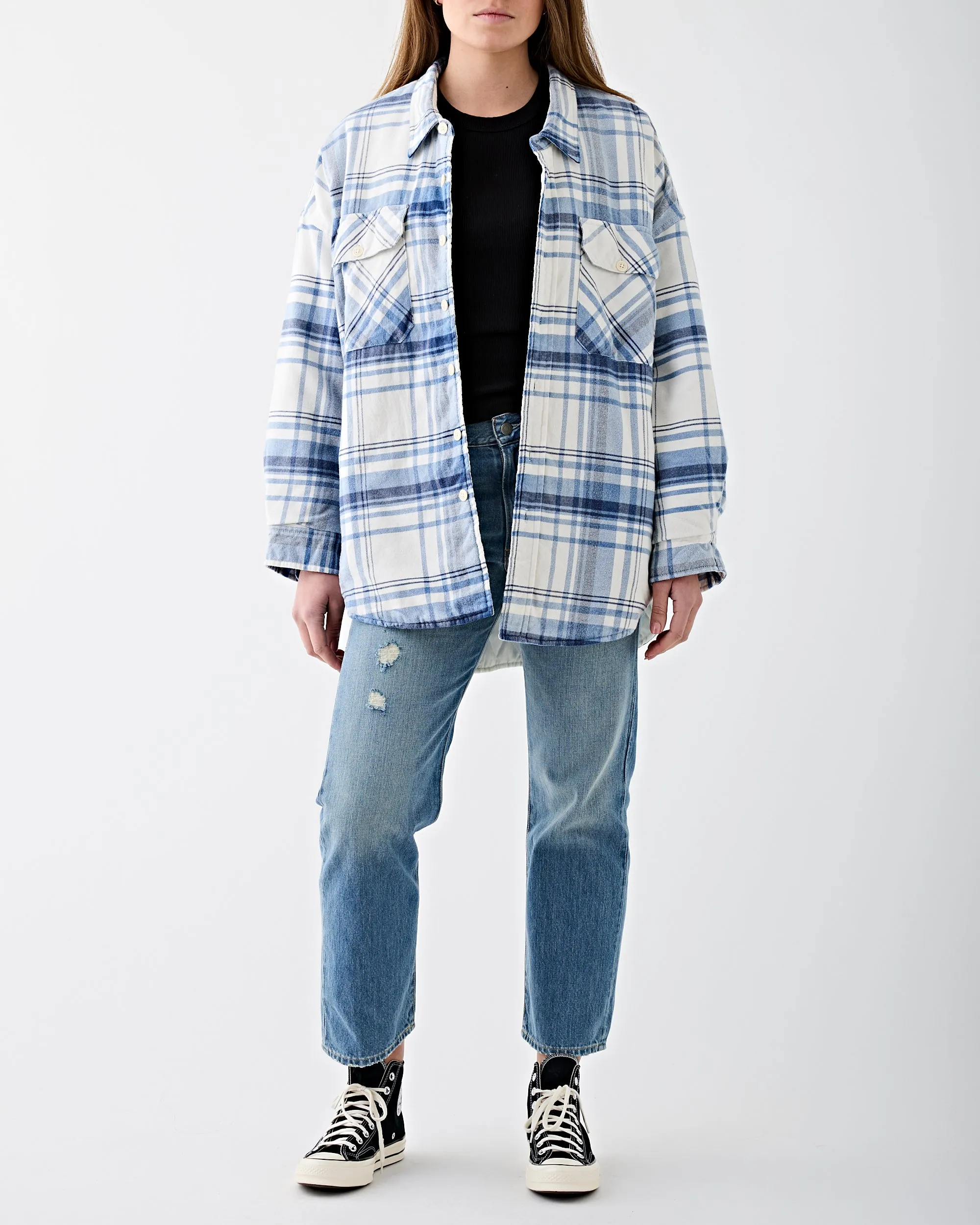 CPO Shirt Jacket Ecru/Blue Plaid