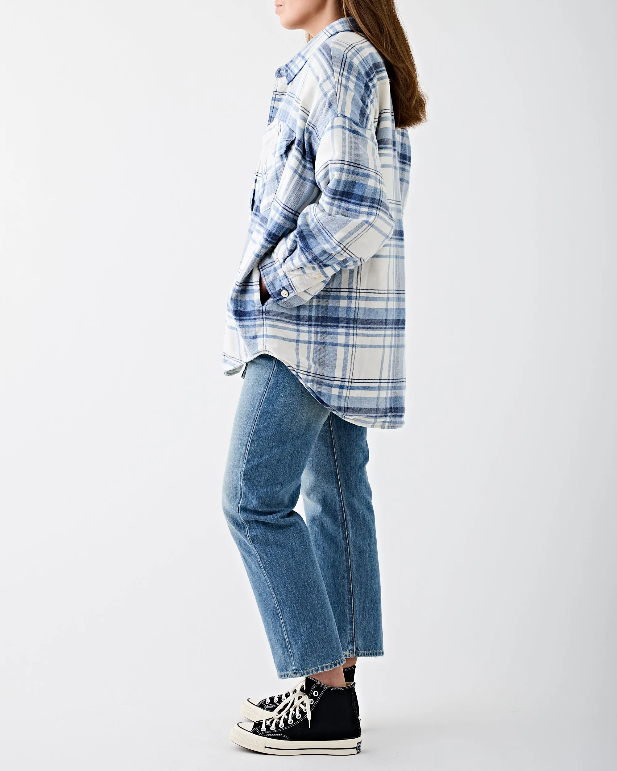 CPO Shirt Jacket Ecru/Blue Plaid