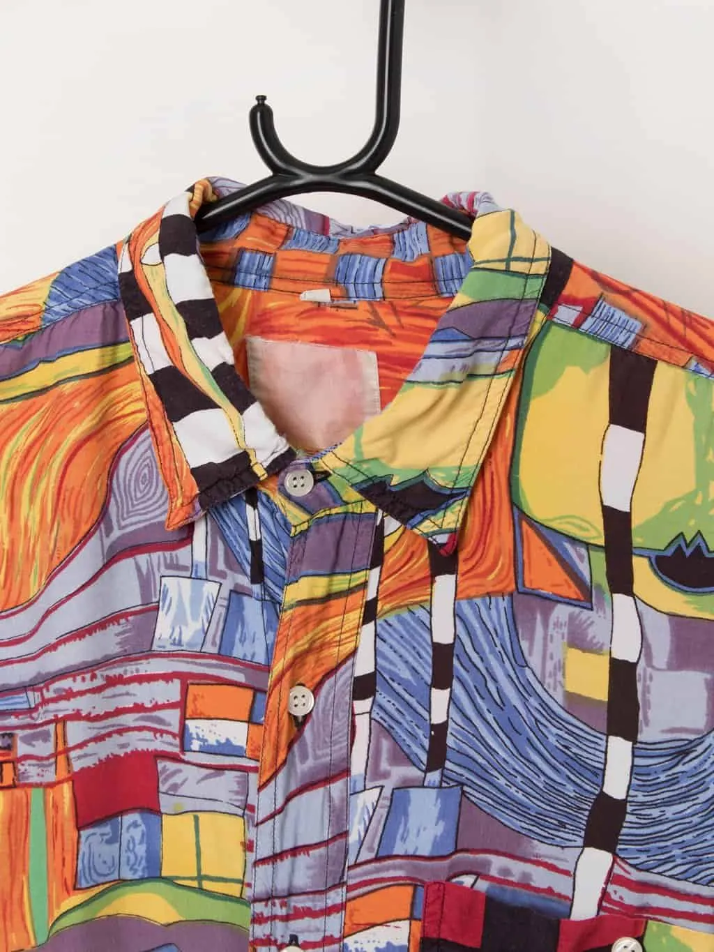 Crazy vintage shirt with bold abstract pattern – 2XL