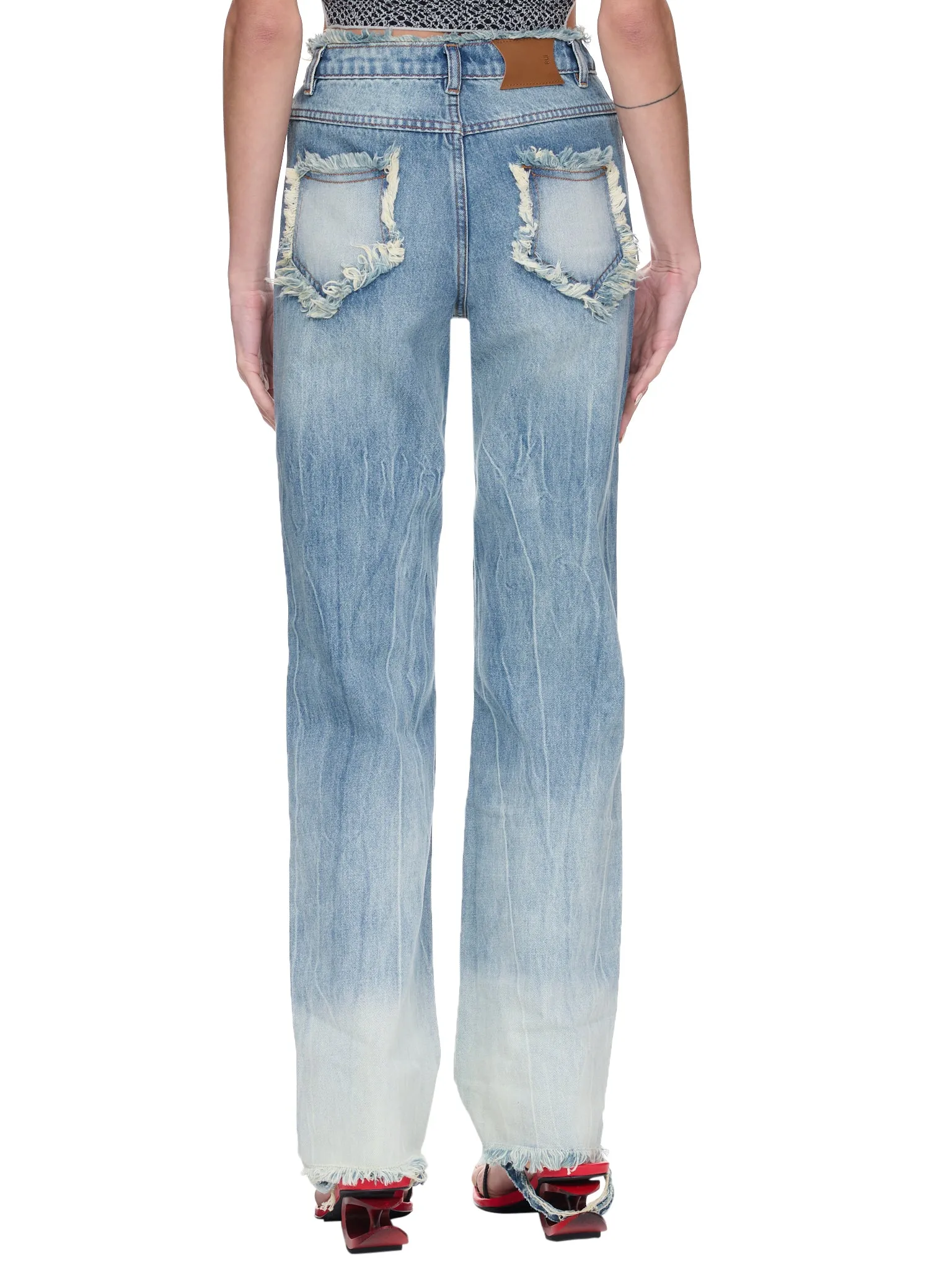 CUT-OUT JEANS (RSS23WV10B-BLUE-DENI