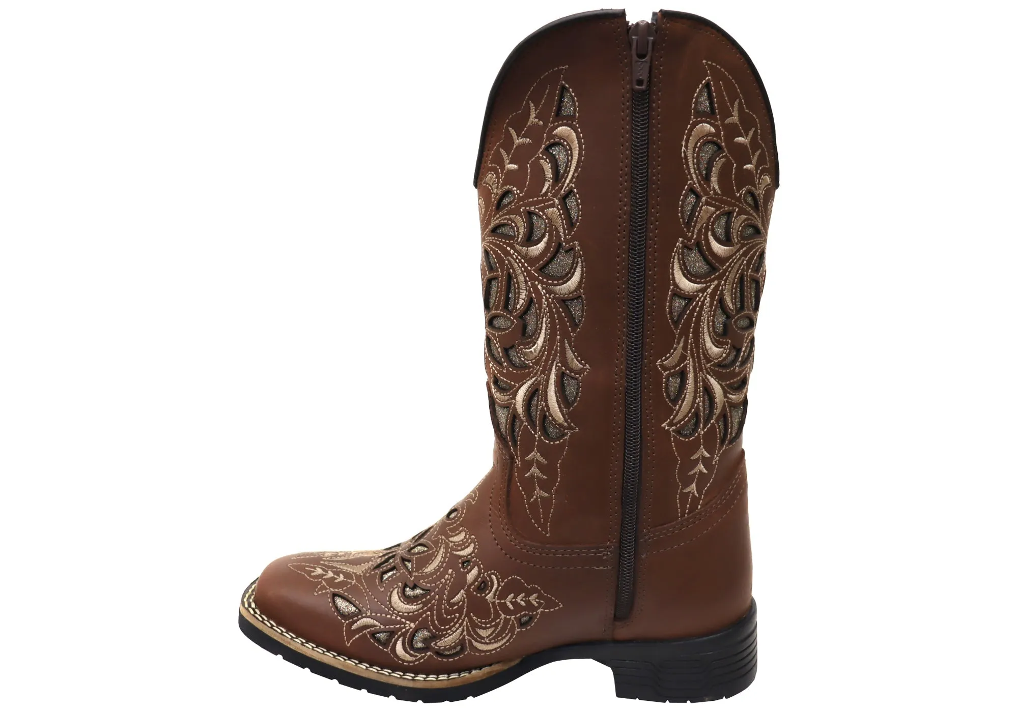 D Milton Betsy Womens Comfortable Leather Western Cowboy Boots