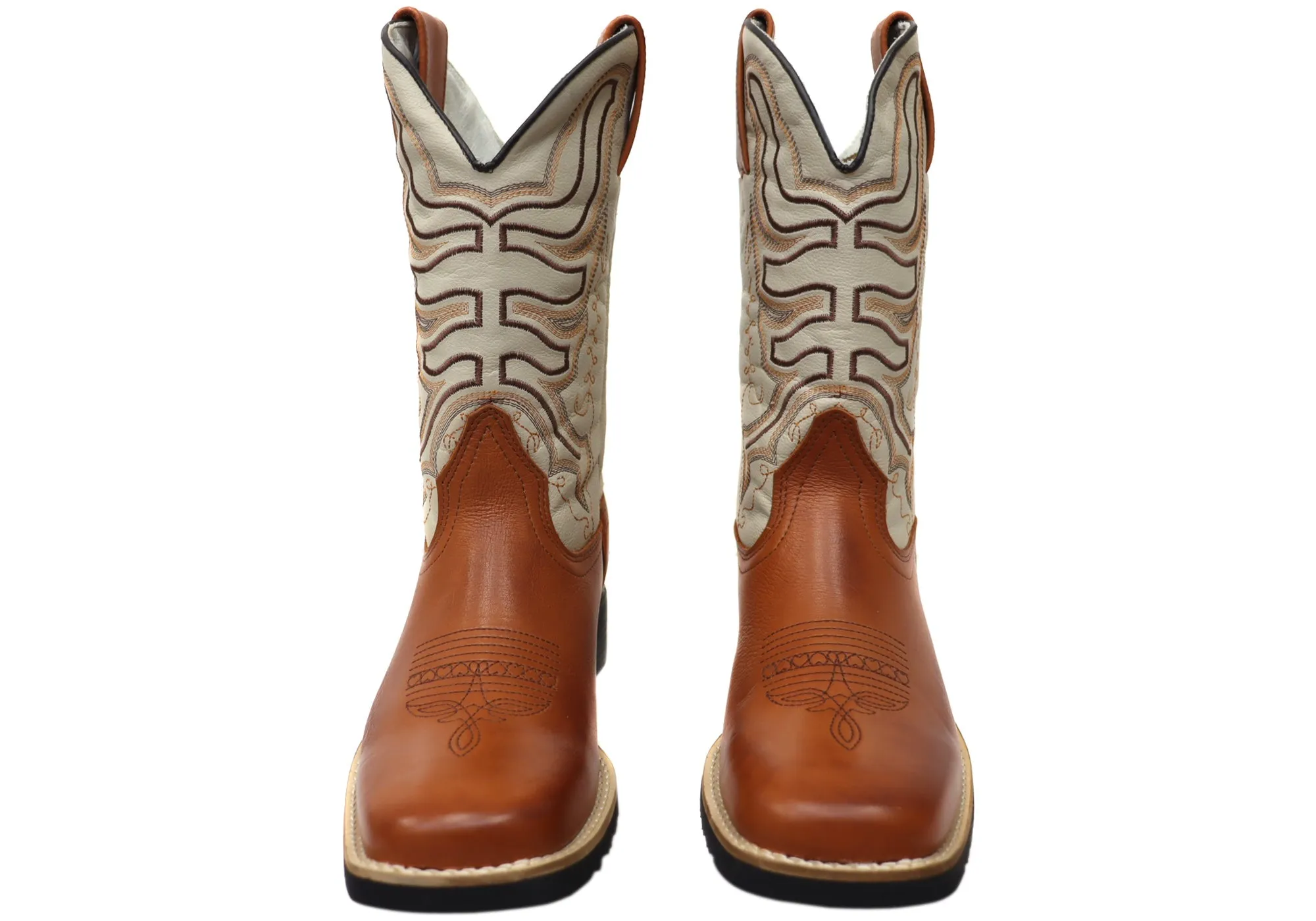 D Milton Ridgeland Mens Leather Comfortable Western Cowboy Boots