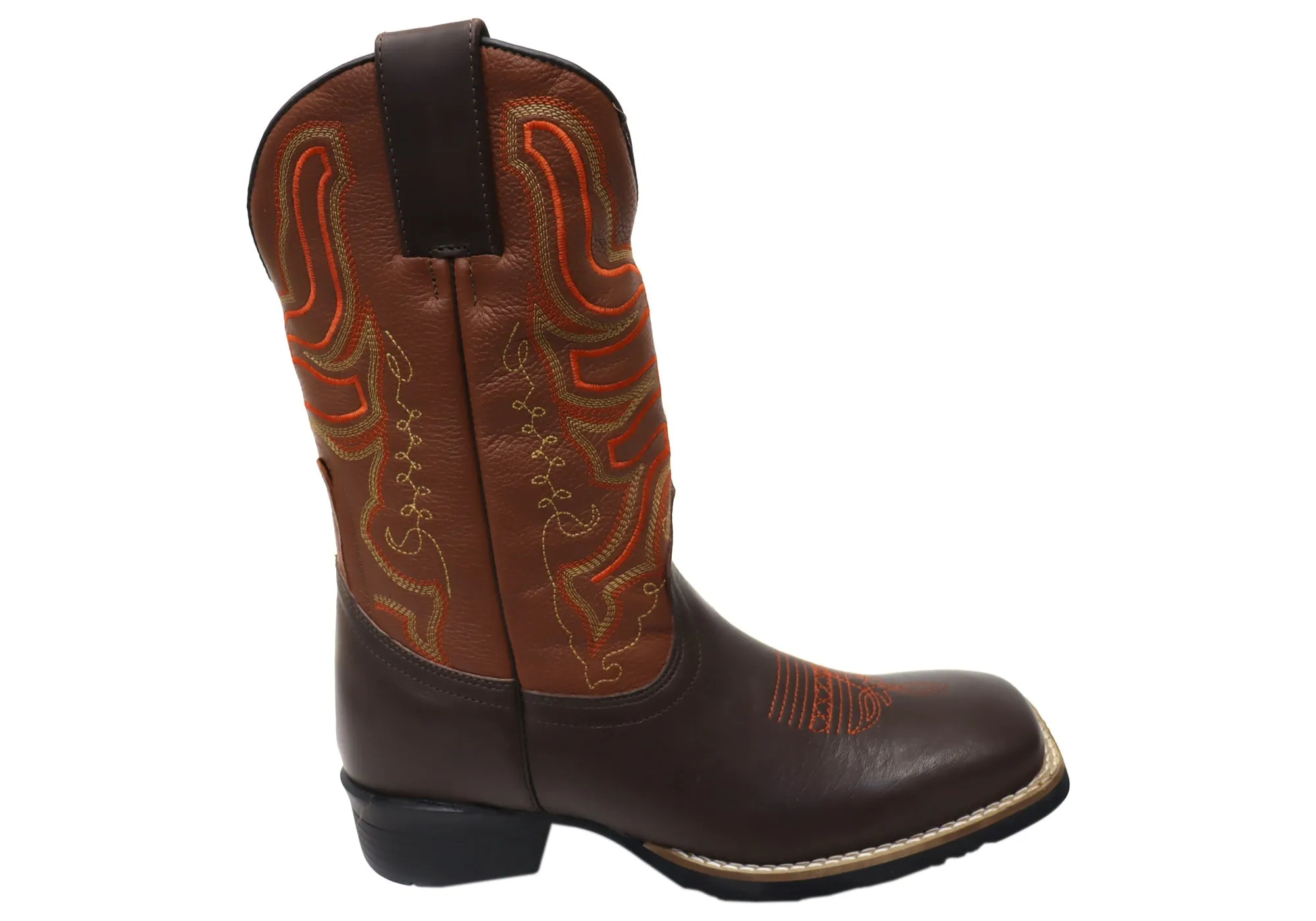 D Milton Ridgeland Mens Leather Comfortable Western Cowboy Boots