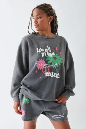 Daisy Street Sweater With Puff Print Detail