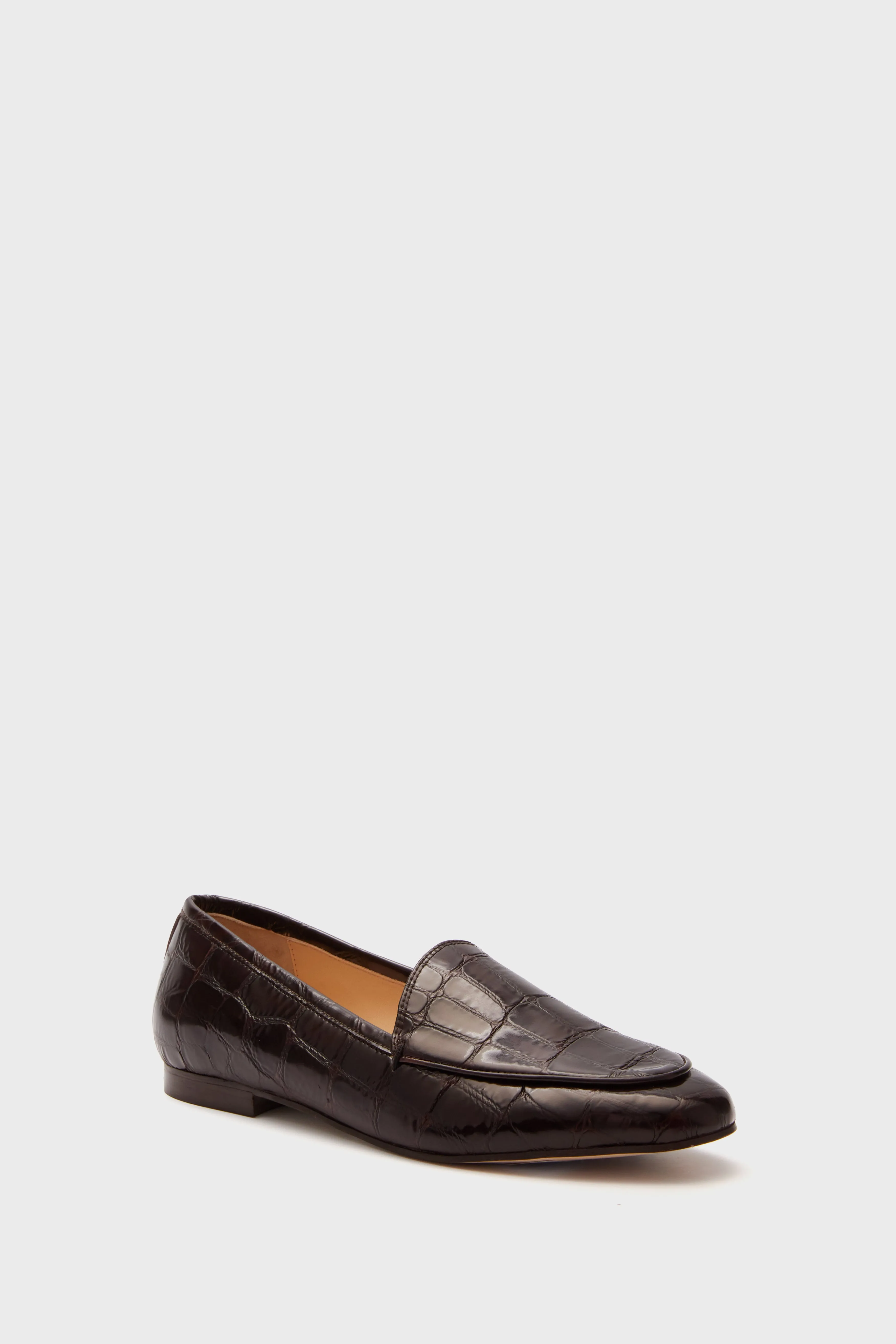 Dark Brown Croc Rowan Loafers