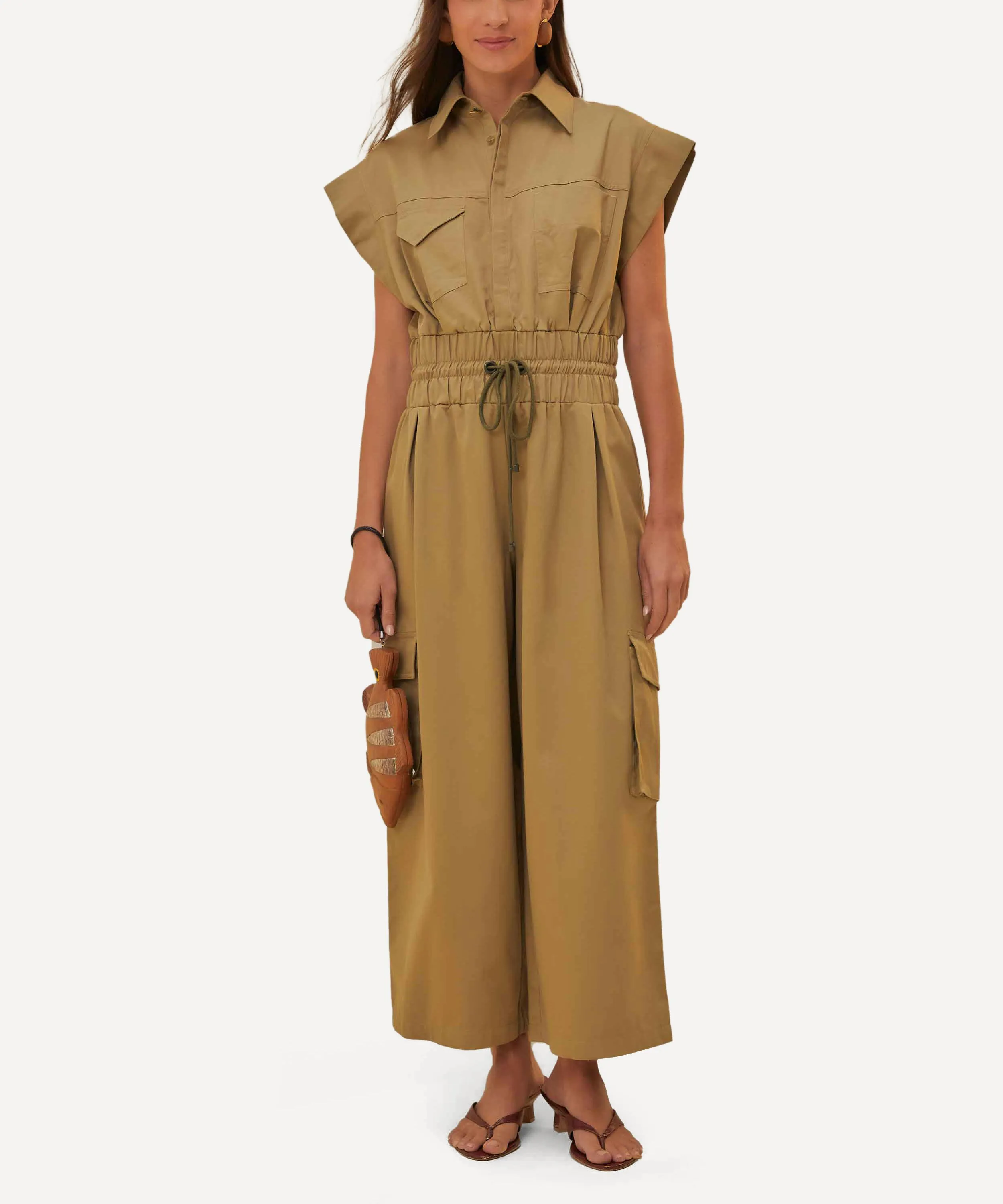 Dark Green Utility Jumpsuit