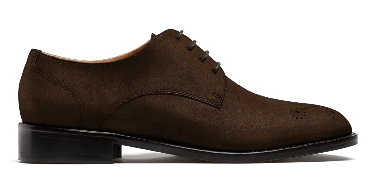 Derby shoes in brown suede