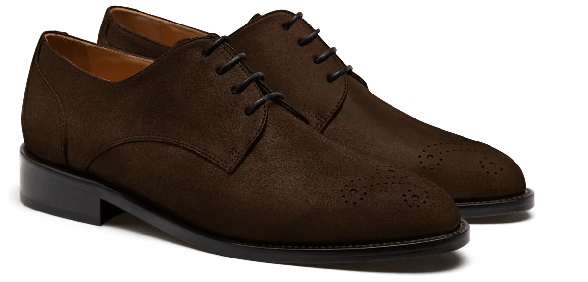 Derby shoes in brown suede