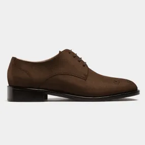 Derby shoes in brown suede