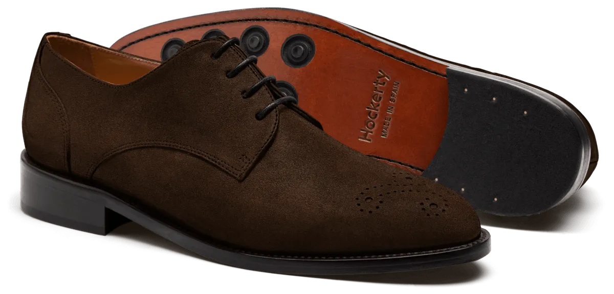 Derby shoes in brown suede