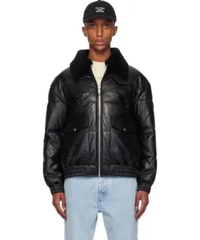 Drôle de Monsieur Black 'Le Blouson Cuir' Leather Jacket