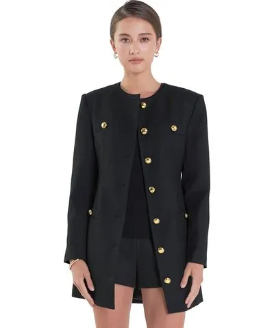 English Factory Women's Button-Front Blazer Dress