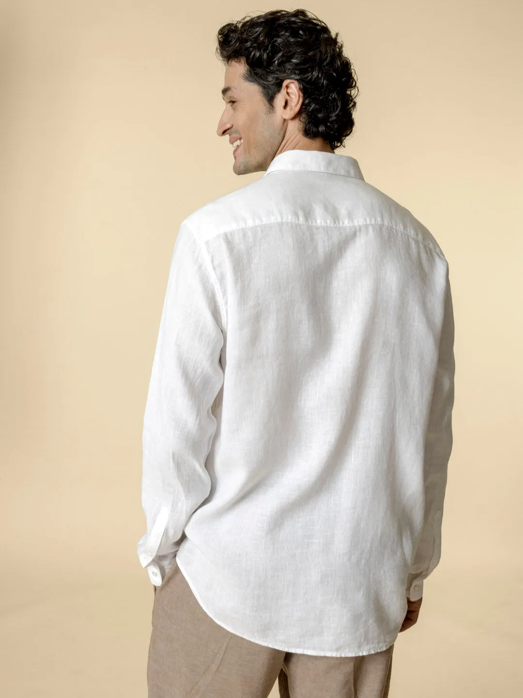 Essential 100% Linen White Shirt - Se Relaxer