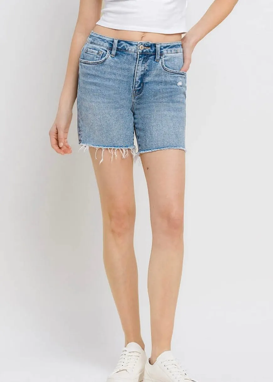 FINAL SALE - Vervet By Flying Monkey Loretta High Rise Midi Shorts