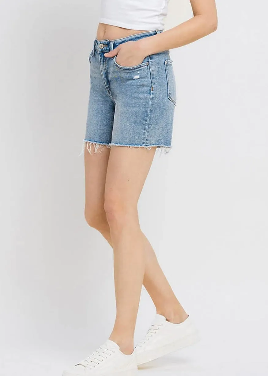 FINAL SALE - Vervet By Flying Monkey Loretta High Rise Midi Shorts